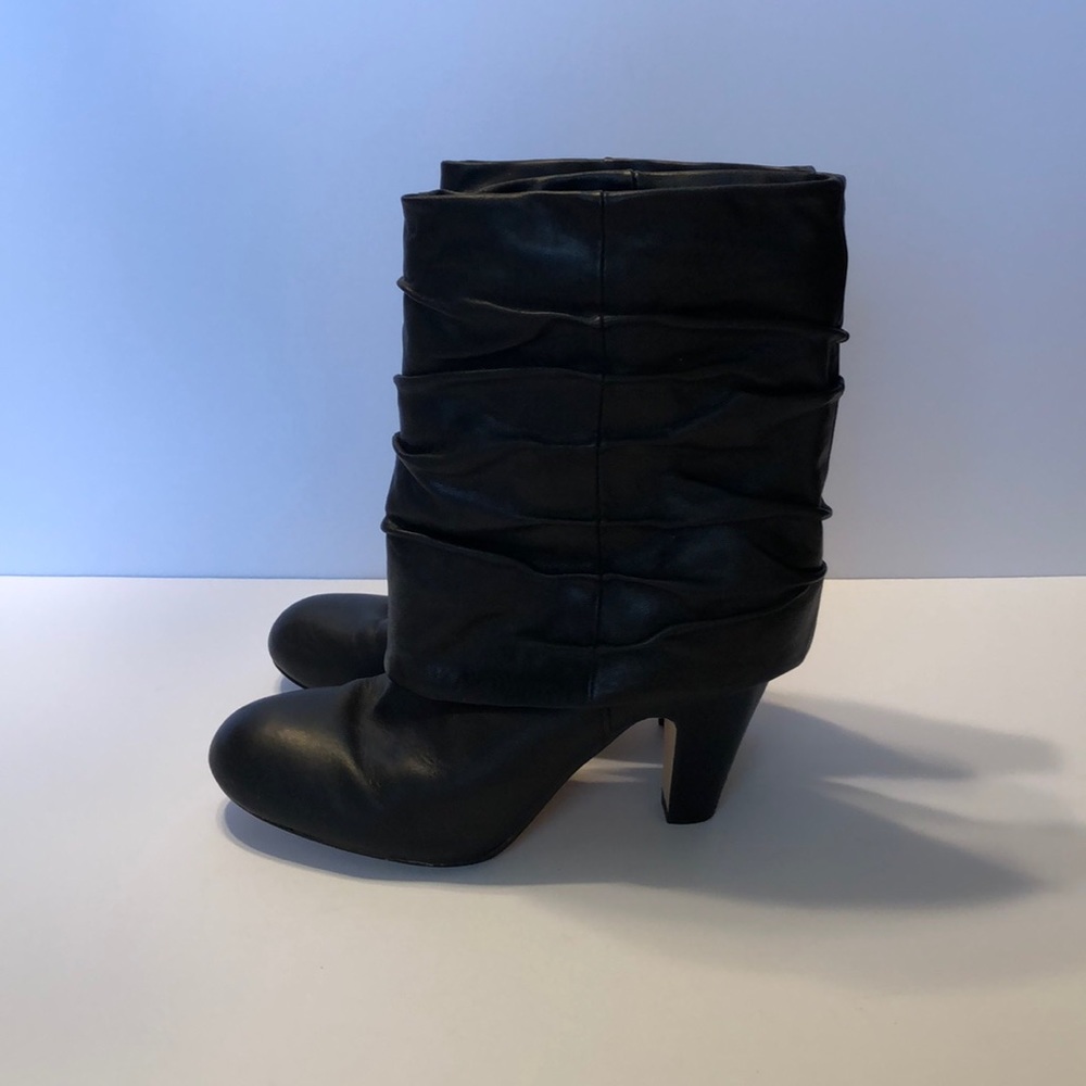 Seychelles Black Leather Foldover Boots 6.5